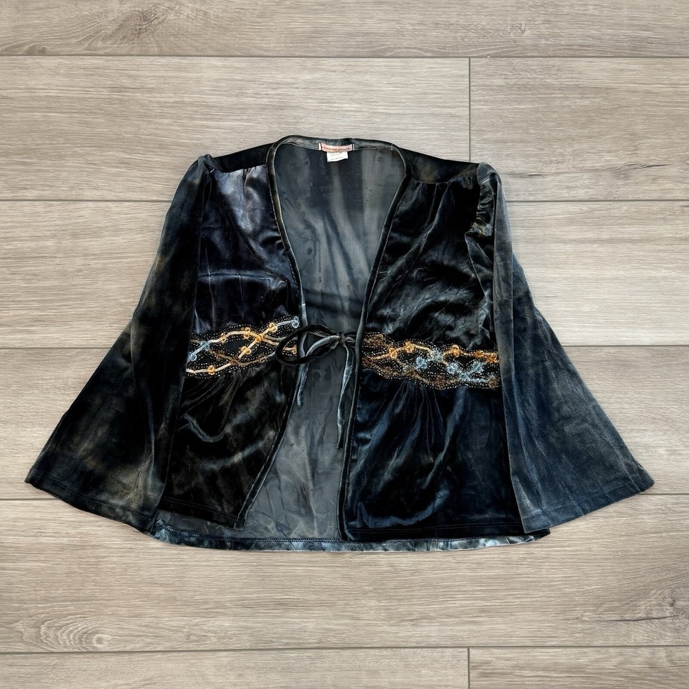 Vintage Forever Young Victorian Velour Style Top Womens Size Large Fairy 90s Y2K